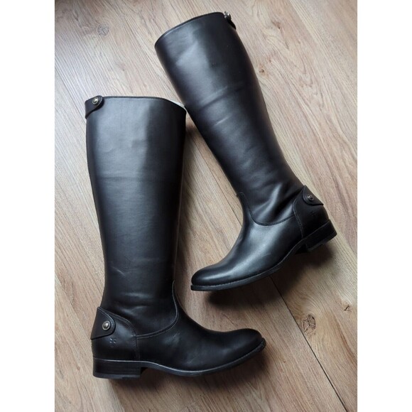 Frye Melissa Button Back Zip Tall Leather Riding Boots Womens 7 - Picture 1 of 13